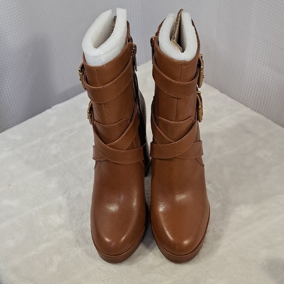 Vince Camuto Brown Heeled Boots with Buckle Detail - Picture 4 of 10